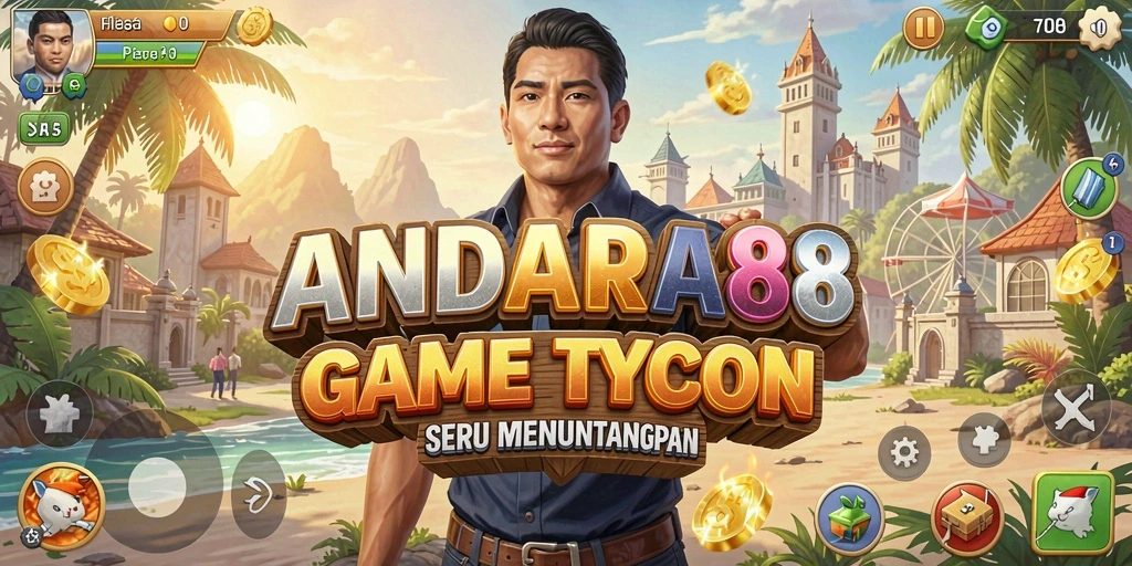 Screenshot utama ANDARA88 menampilkan gameplay Tycoon yang menantang.
