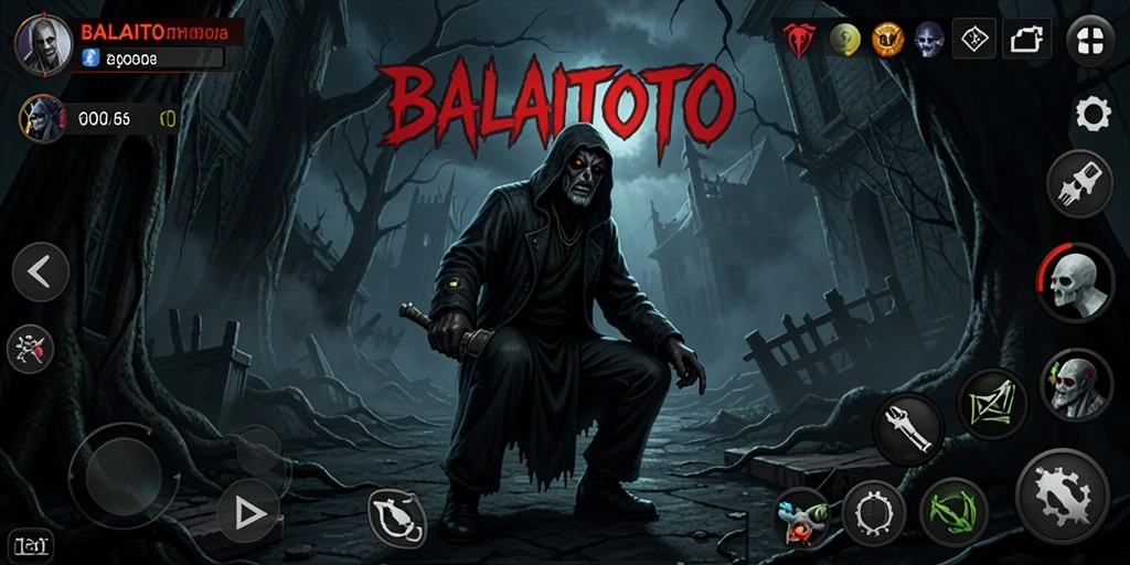 Tampilkan gameplay BALAITOTO yang mengerikan dan penuh ketegangan.