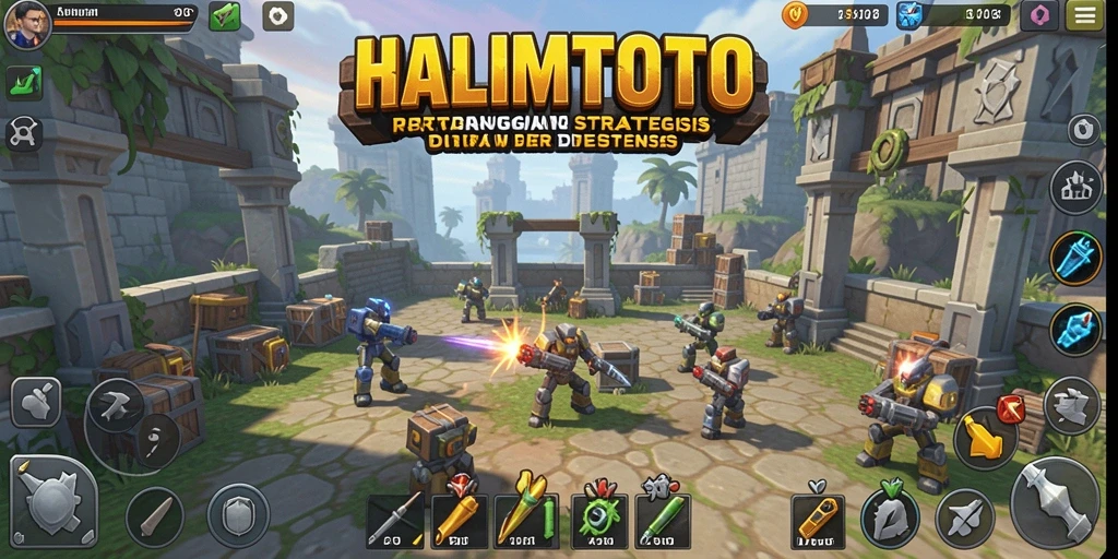 Tampilan menarik dari pertarungan strategi di HALIMTOTO Tower Defense.