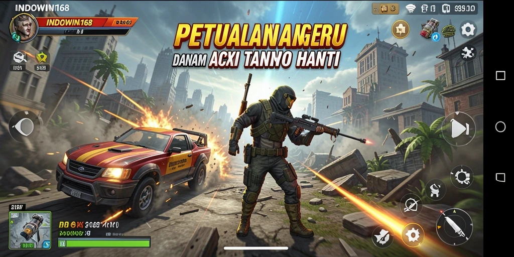 Screenshot menampilkan aksi mendebarkan dalam gameplay INDOWIN168.