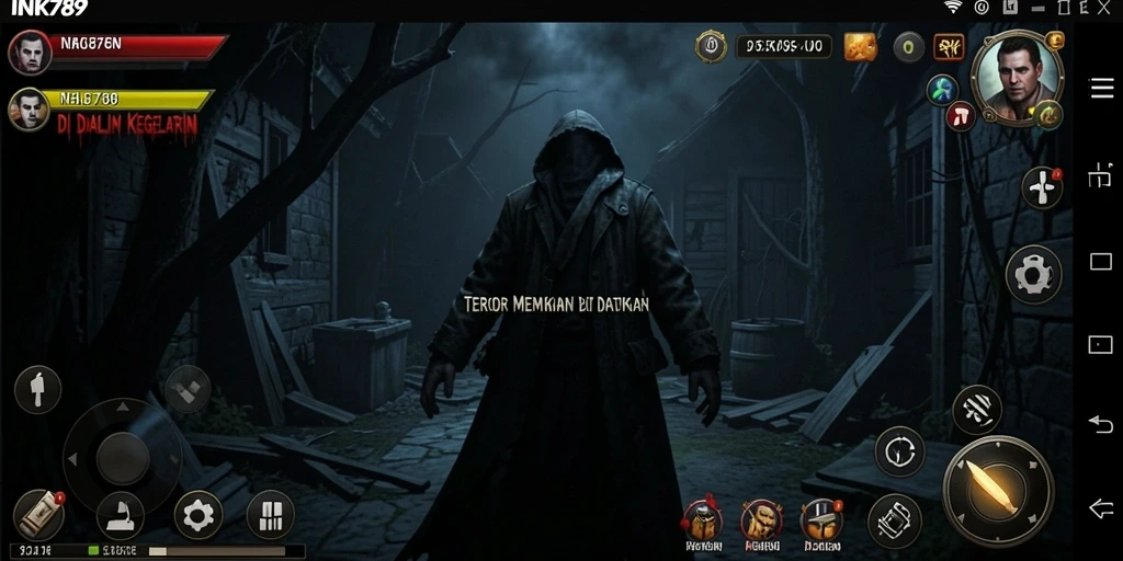 Screenshot gameplay menegangkan dari INK789 menghadirkan suasana Horror yang mencekam.