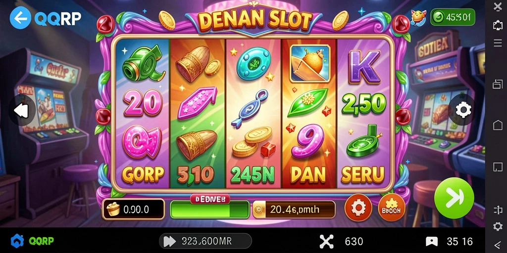 Screenshot menunjukkan tampilan gameplay Slot QQRP yang seru dan menarik.