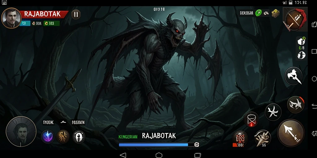 Gameplay seram dengan efek grafis menakutkan dan suasana mencekam.