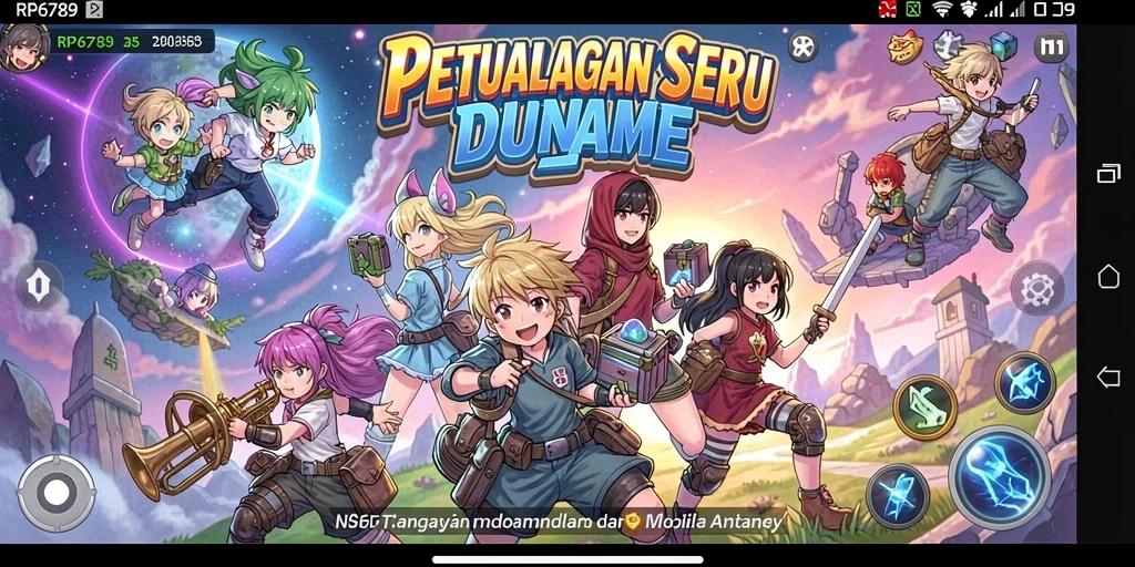 Tampilan gameplay yang imersif dalam dunia anime.