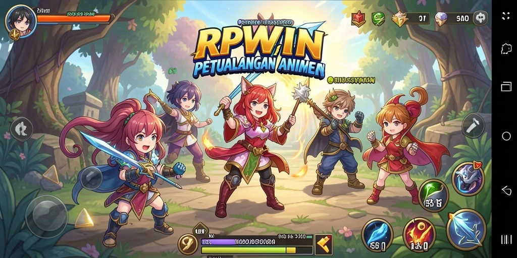 Tampilan gameplay RPWIN yang menarik dengan karakter Anime.