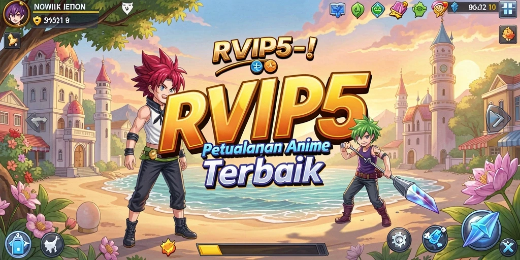 Screenshot menunjukkan karakter anime dalam pertempuran yang mendebarkan.