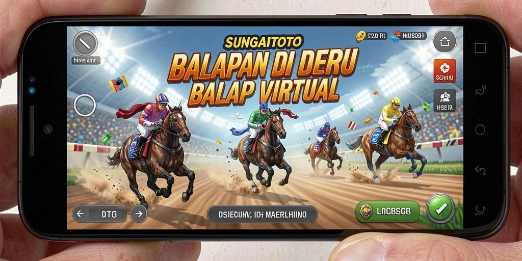 Screenshot gameplay SUNGAITOTO menampilkan balapan yang cepat dan mendebarkan.