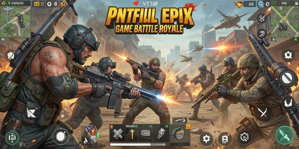 Tampilan gameplay menegangkan di medan Battle Royale
